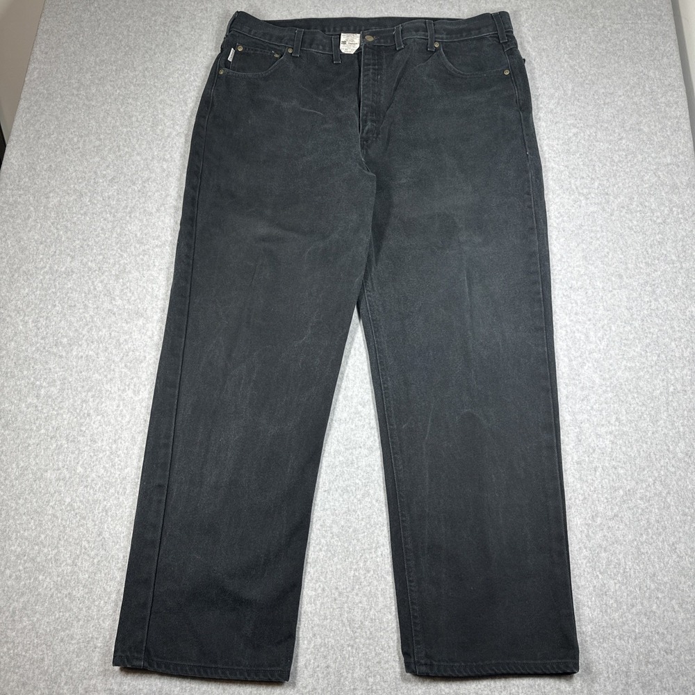 Vintage Carhartt B177 BLK Jeans Men's 44x32(42x32) Union Made in USA Black Denim